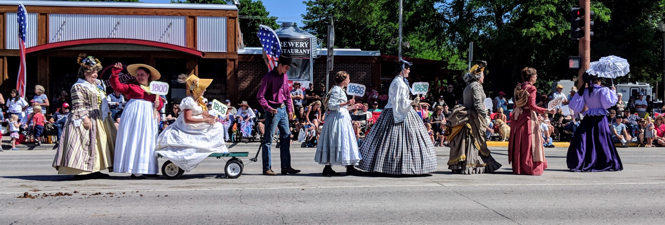 20180704 Parade at Cody WY women with period clothing Our Next Chapter